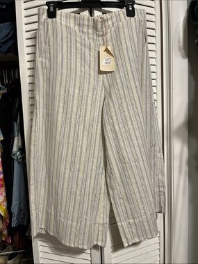 easel Striped Wide-Leg  crop Chinos